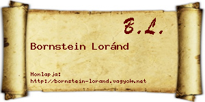 Bornstein Loránd névjegykártya